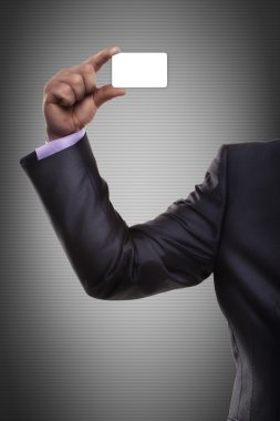 bir elinde boş kartvizit