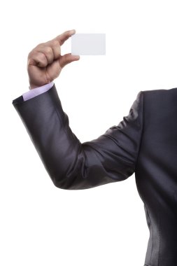 bir elinde boş kartvizit