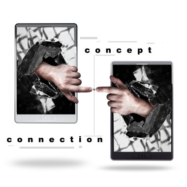 kavram. ile el ile kırık ekran paneli