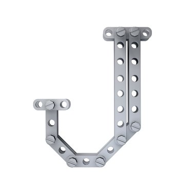 perçin ve vida ile metalik harf (j)