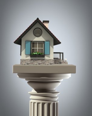 sütun ayaklı bir ev