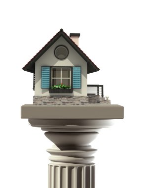 sütun ayaklı bir ev