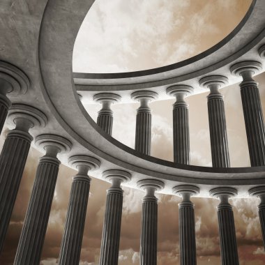 Old columns is ancient style. clipart