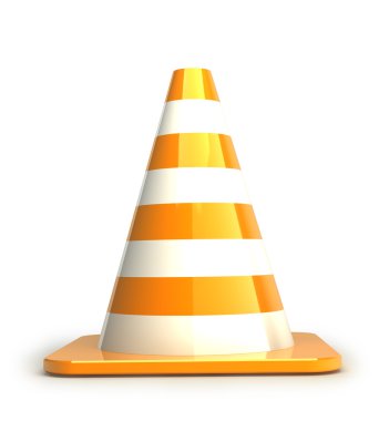 Beyaz çizgili Orange karayolu trafik koni