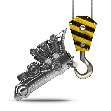 Sarı vinç Kaldırma krom motosiklet motoru kanca