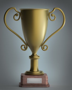 Altın Kupa önden görünümü 3D çizimi