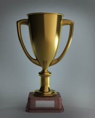 Altın Kupa önden görünümü 3D çizimi