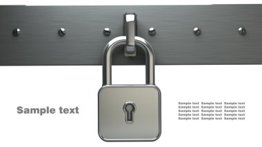 3D lock. nesnelerin üzerine beyaz