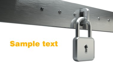 3D lock. nesnelerin üzerine beyaz