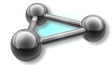 3D render gümüş parlak molekül yapısı