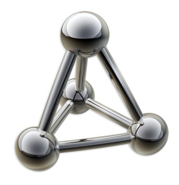 basit çelik moleküler yapısı üzerinde beyaz arka plan 3d