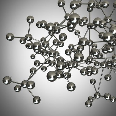 arka plan. Gümüş parlak molekül yapısı