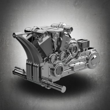 Krom motosiklet motoru.