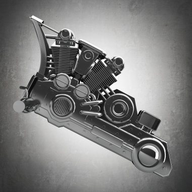 Krom motosiklet motoru.