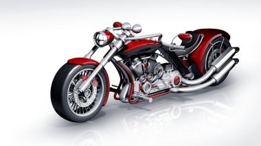 Beyaz arka plan üzerinde izole kavramı motosiklet