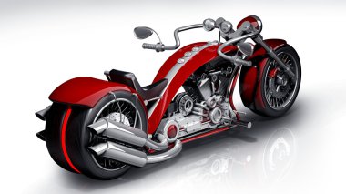 Beyaz arka plan üzerinde izole kavramı motosiklet