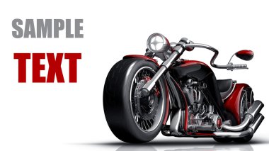 Beyaz arka plan üzerinde izole kavramı motosiklet