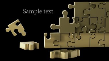Gold puzzle arka plan yüksek çözünürlükte 3d görüntü