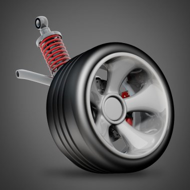 tekerlek, darbe emici ve fren balataları.