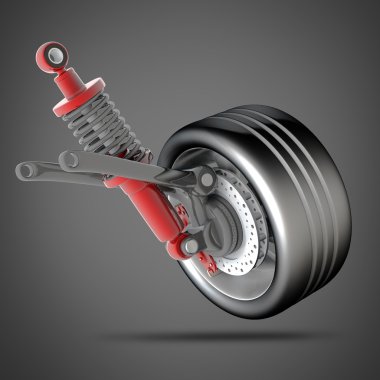 tekerlek, darbe emici ve fren balataları.