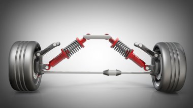 emici, fren balataları ve tekerlekler.