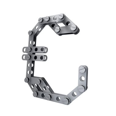 perçinler ve vidalar beyaz arka plan 3d render yüksek çözünürlüklü izole İngiliz Lirası Döviz metalik sembolü