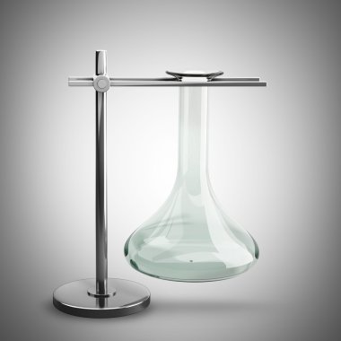 Boş test tüpü metal destek.