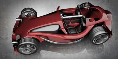 kırmızı spor araba konsepti