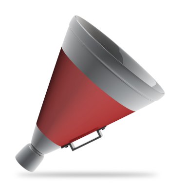 3D render kırmızı megafon