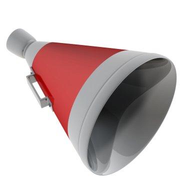3D render kırmızı megafon