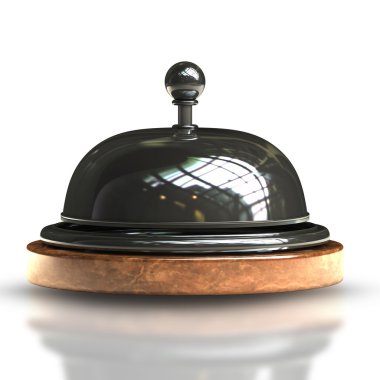 Beyaz arka plan üzerinde 3d render izole Restoran cloche