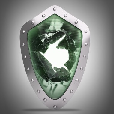 çatlak kırık güvenlik kalkanı