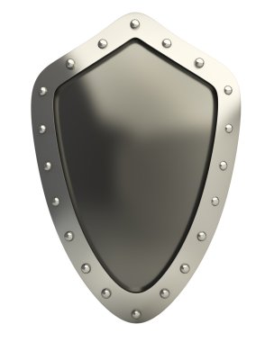 gümüş beyaz zemin üzerinde izole kalkan