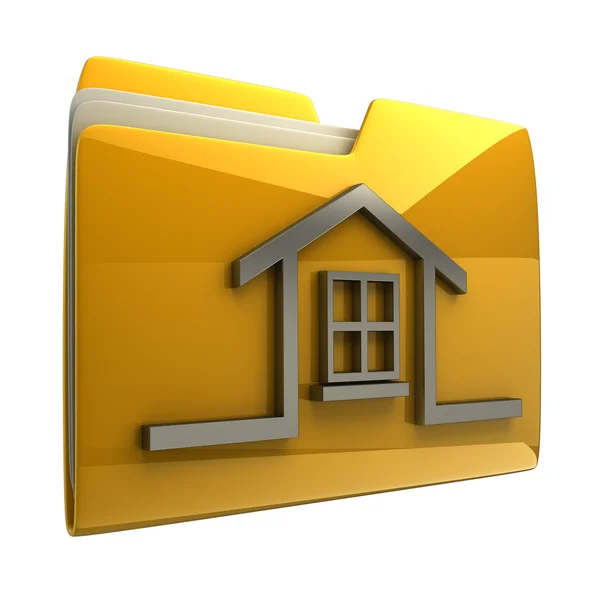 Illustrazione 3d dell'icona o simbolo della home folder — Foto Stock