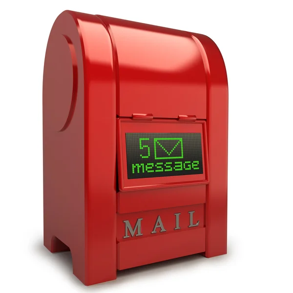 Boîte aux lettres rouge avec écran électronique — Photo