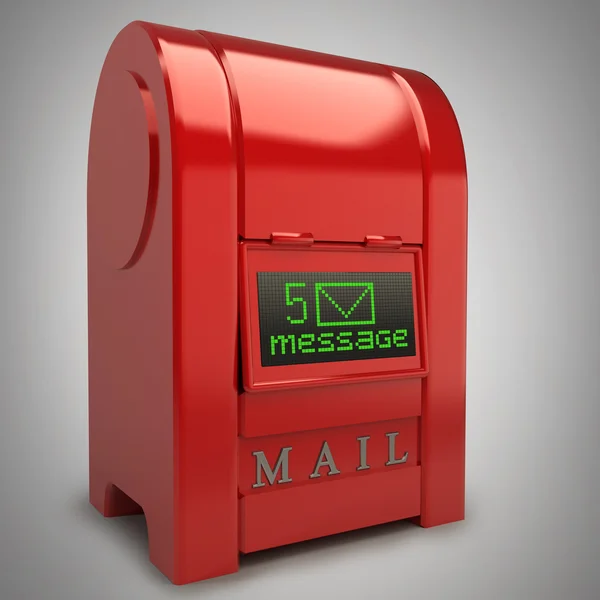 Red Postbox with Electronic screen — Stock Photo, Image