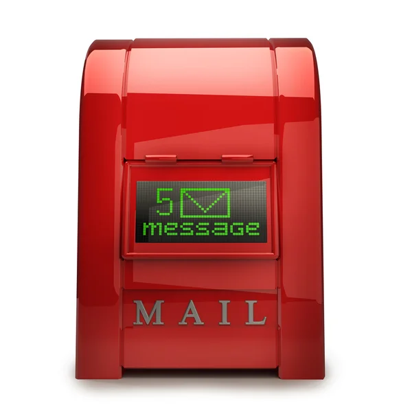 Caixa postal vermelha com tela eletrônica — Fotografia de Stock