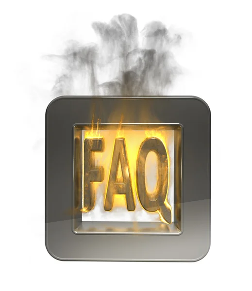 3D-faq vlammende knoppictogram — Stockfoto