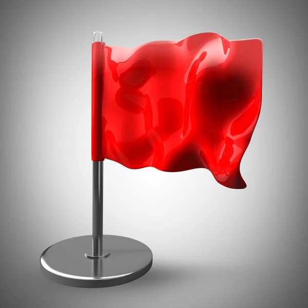 Drapeau rouge. Rendez-vous 3D haute résolution — Photo