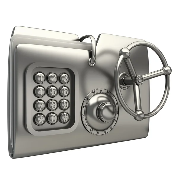 Computer folder designed to seem a safe — Stock Photo, Image