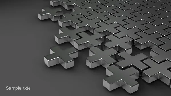 Abstract puzzle from crosses 3d background — Stockfoto