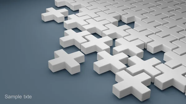 Abstract puzzle from crosses 3d background — Stockfoto