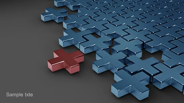 Abstraktes Puzzle aus Kreuzen 3D-Hintergrund — Stockfoto