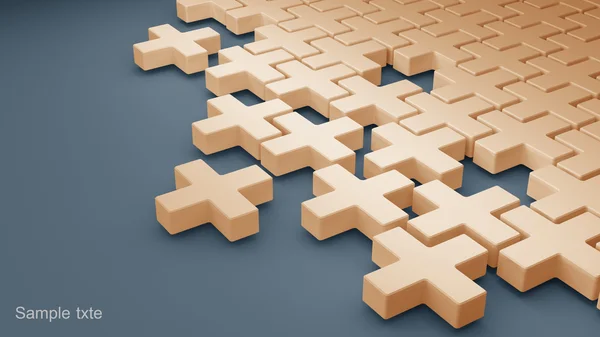 Abstract puzzle from crosses 3d background — Stok fotoğraf