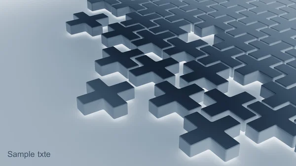 Abstract puzzle from crosses 3d background — Stockfoto