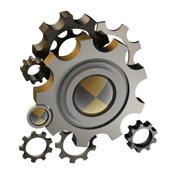 Gear wheels isolated on white background 3d render — Stock Photo, Image