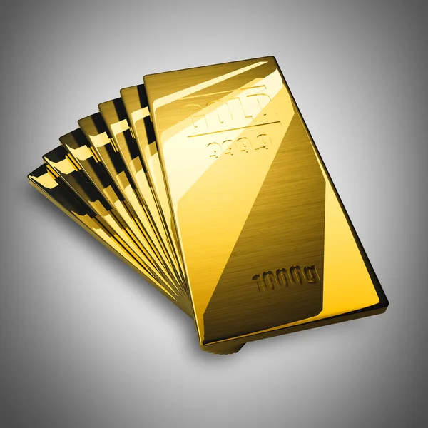 Goldbarren. hohe Auflösung. 3D-Bild — Stockfoto