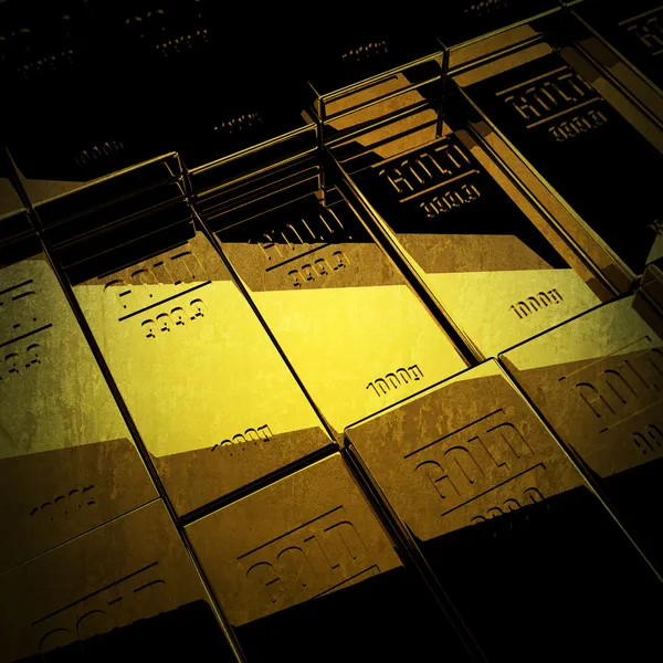 Arany rúd háttér nagy felbontású 3d render — Stock Fotó