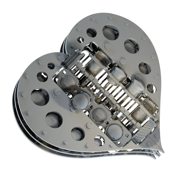 Concepto Corazón mecánico V8 —  Fotos de Stock