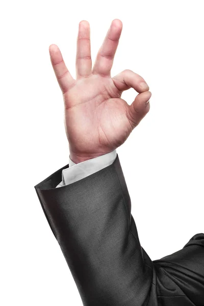 Mão do empresário mostrando sinal OK Alta resolução — Fotografia de Stock